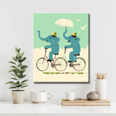 Painting by Numbers Animals 2 Elephants on A Bike